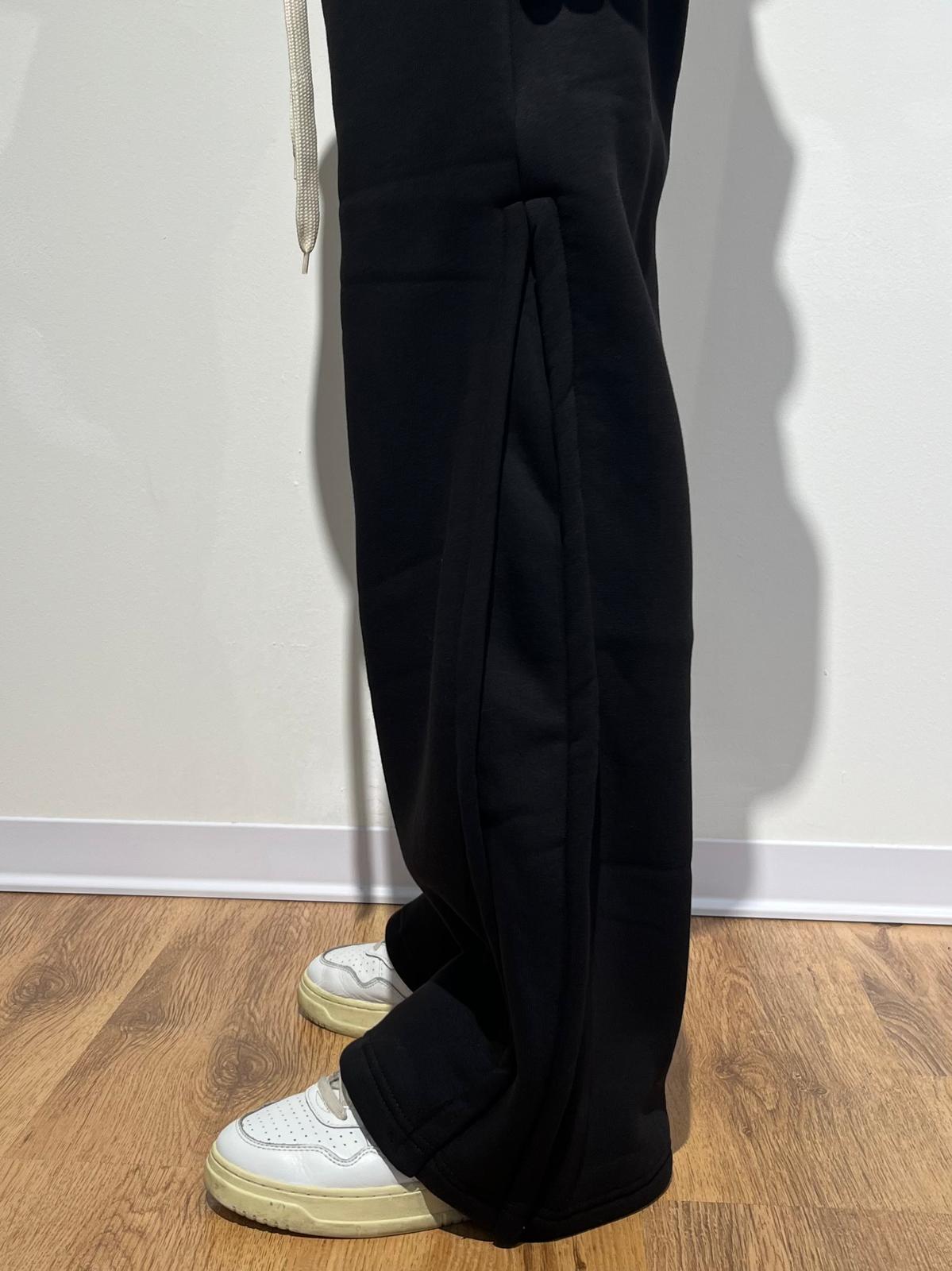 PANTALONE TUTA FLARE NERO