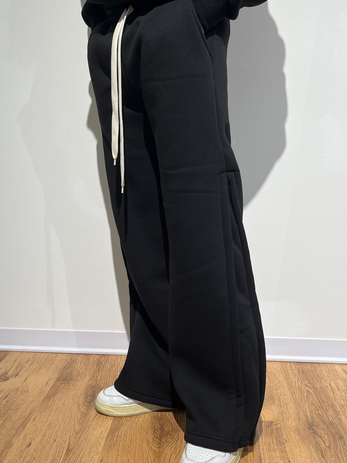PANTALONE TUTA FLARE NERO