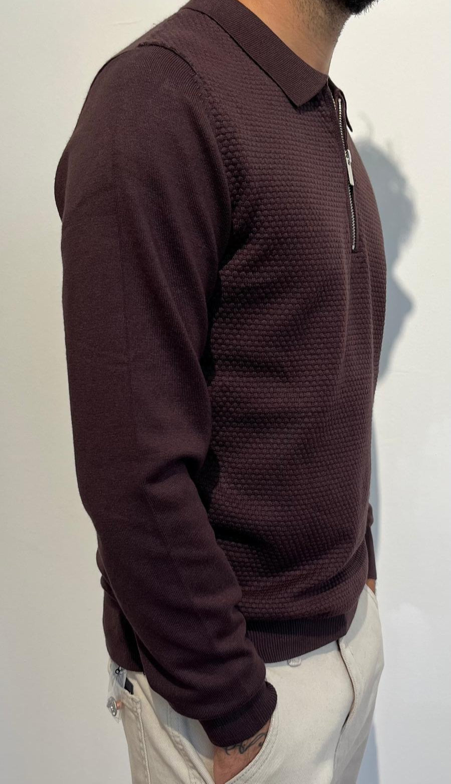 MAGLIONCINO ZIP TRAPUNTATO